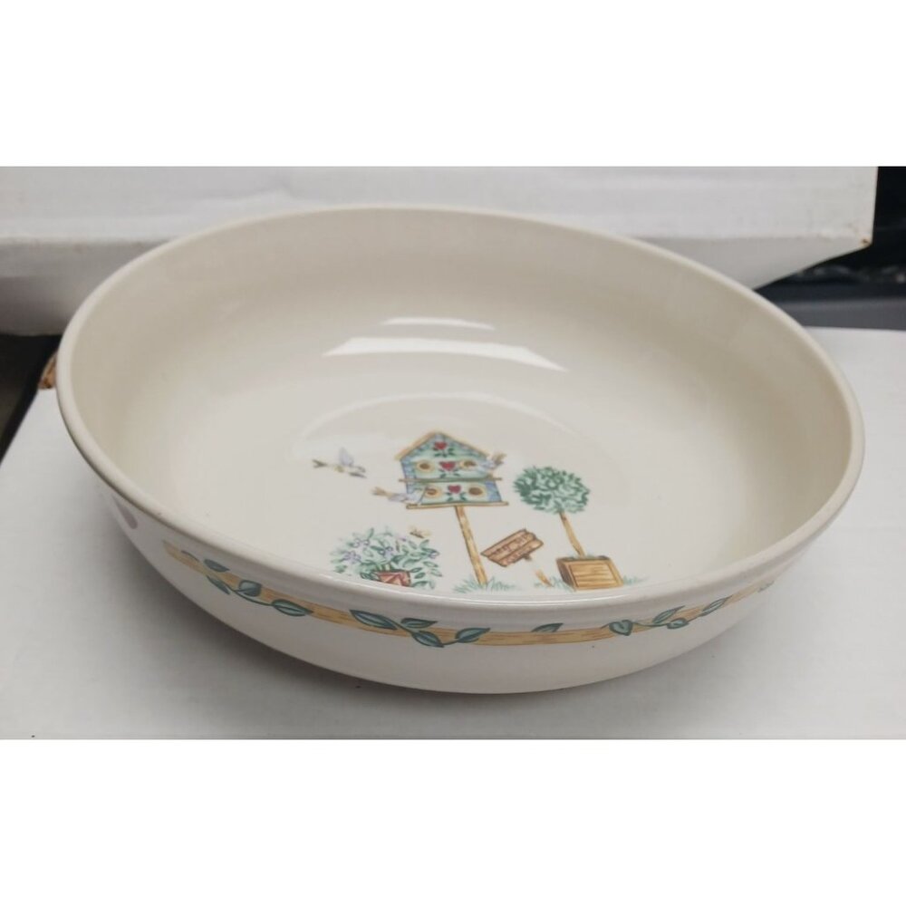Thompson Pottery Birdhouse Vegetable Serving Bowl